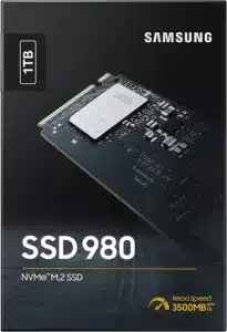 1 TB Samsung MZ-V8V1T0 980 SSD, PCIe NVMe M.2