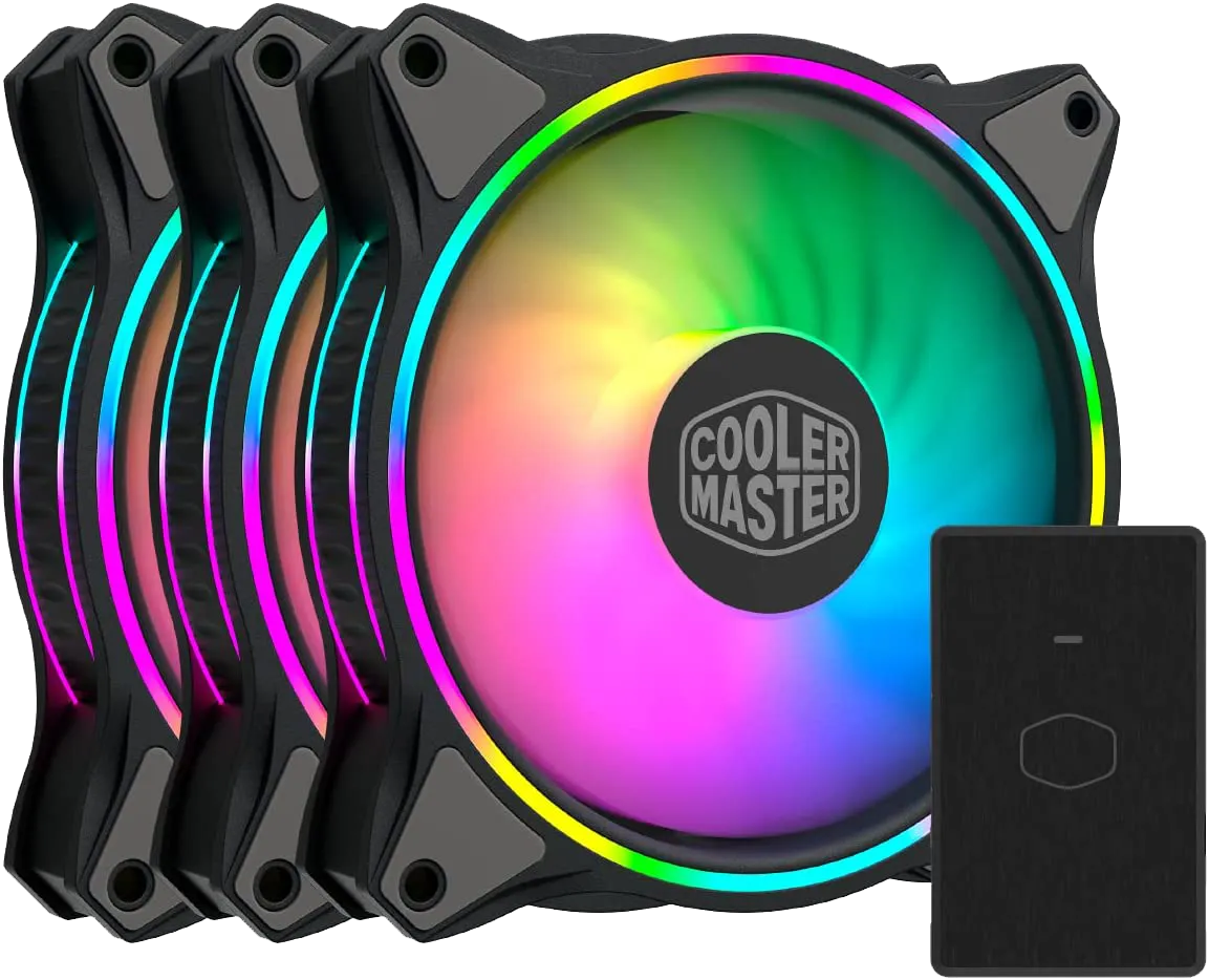 3 ventole Cooler Master MasterFan MF120, ARGB a doppio anello, sensore inceppo, riduzione vibrazioni, telecomando