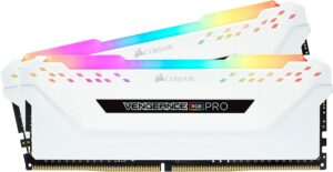32 GB RAM DDR4 (2 x 16 GB) 3200 Mhz, Corsair VENGEANCE RGB PRO, colore bianco