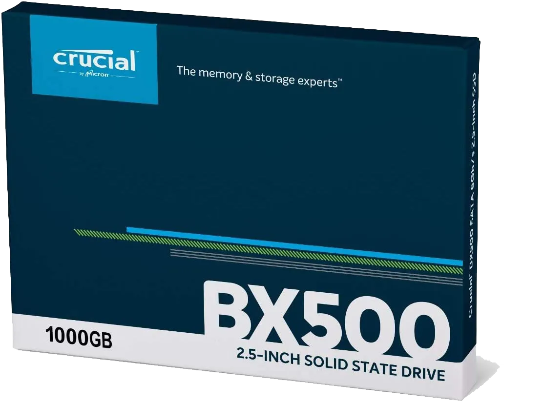 Crucial BX500 1 TB CT1000BX500SSD1 Fino A 540 MB/s, SSD Interno, 3D NAND, SATA, 2,5 Pollici, ‎Nero