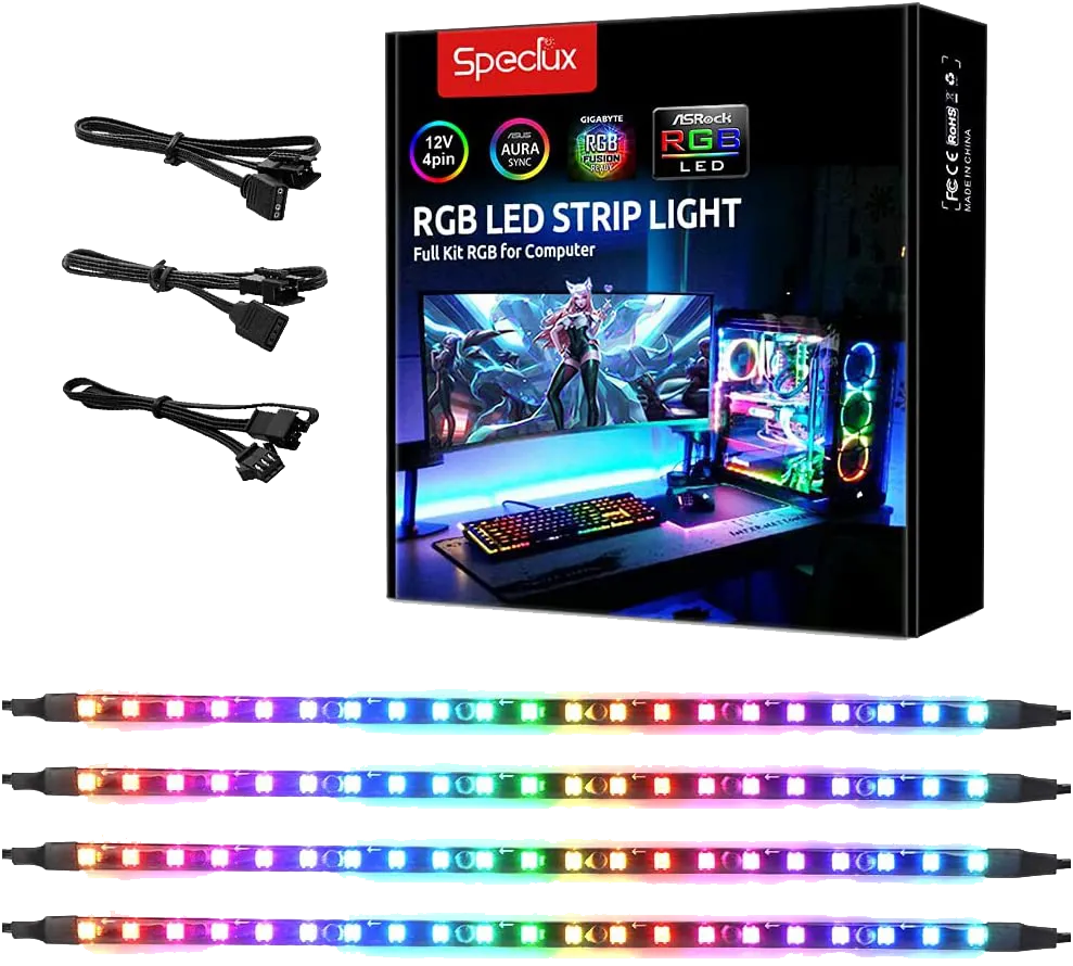 Luci magnetiche Speclux per PC, 4 strisce LED RGB, 5 V, 3 pin