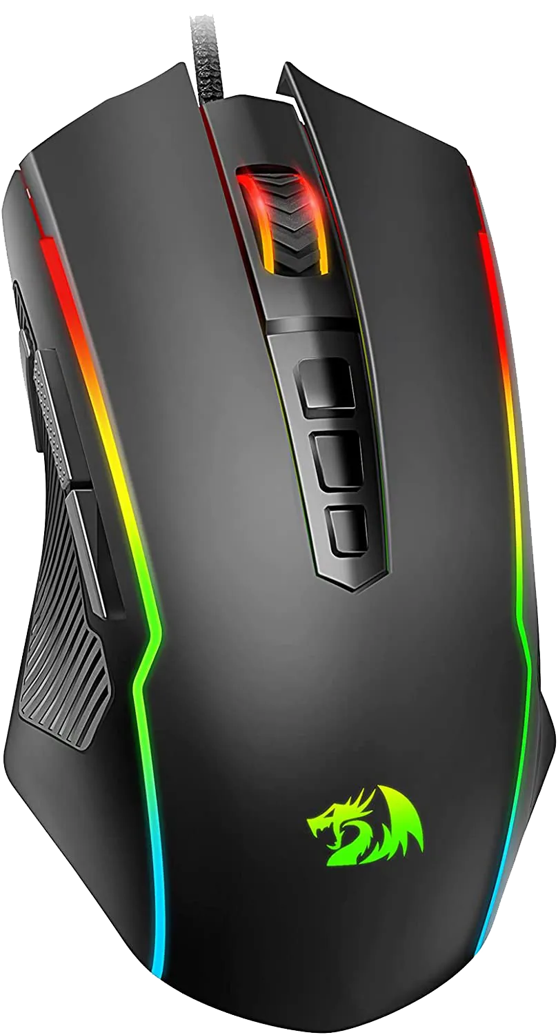 Mouse Gaming Redragon, RGB, 8000 DPI, 9 pulsanti programmabili & pulsante di fuoco, colore nero